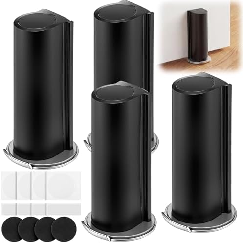 Paquete de 4 topes magnéticos para puerta, sin taladro, tope de puerta inferior de acero inoxidable - Hicarer