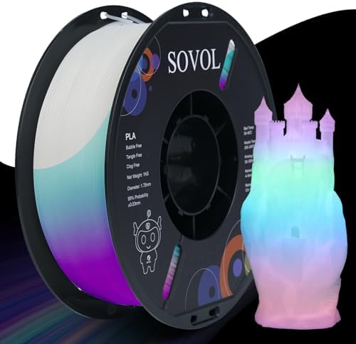 Filamento multicolor en gradiente, brilla en la oscuridad, para impresora 3D - Sovol
