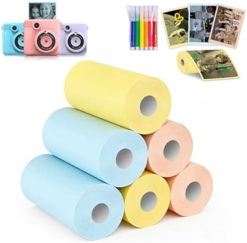 6 rollos de papel de impresión de fotos instantáneas para niños, repuesto de impresión térmica - Yoqipati