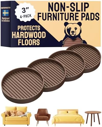 Almohadillas antideslizantes para patas de muebles - 3x3 in - CasterMaster