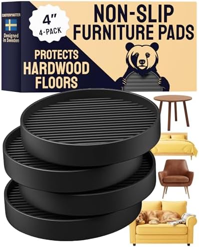 Almohadillas antideslizantes para patas de muebles - 4x4 in - CasterMaster