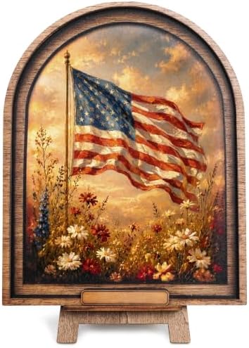 Decoración patriótica de madera de Estados Unidos - CENTOLEO