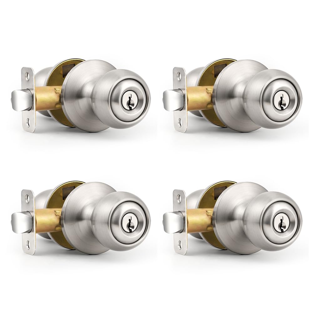 Set de pomos de puerta con cerradura y llave - paquete de 4 - Probrico