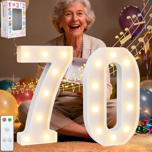 Números luminosos decorativos para cumpleaños - 12.6 in - Pooqla
