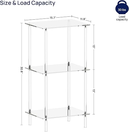 Mesa acrílica para tocadiscos con almacenamiento - 30 pounds