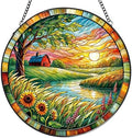 Adorno colgante de girasol tipo vitral para ventana - 7.87 in - TRINYVORA