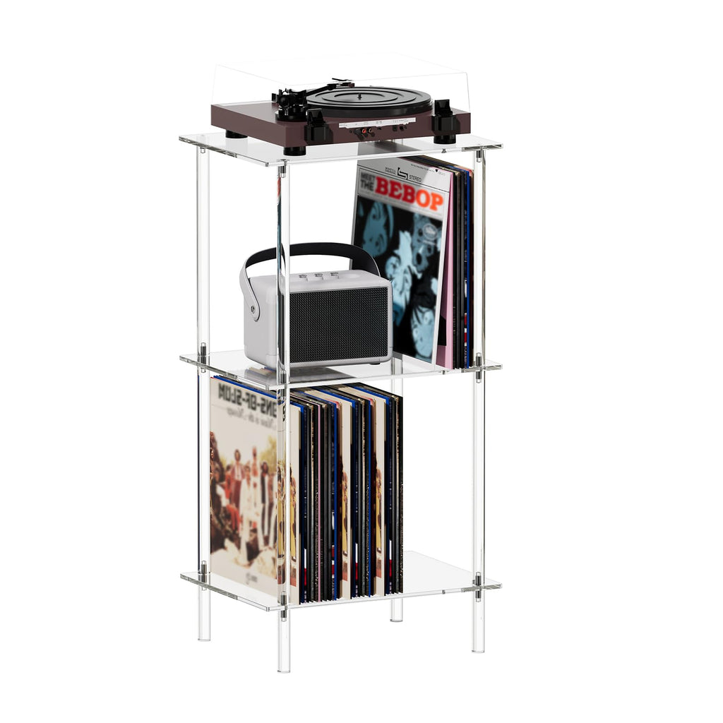 Mesa acrílica para tocadiscos con almacenamiento - 30 pounds - HMYHUM