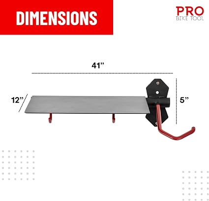 Soporte de pared para bicicleta con repisa