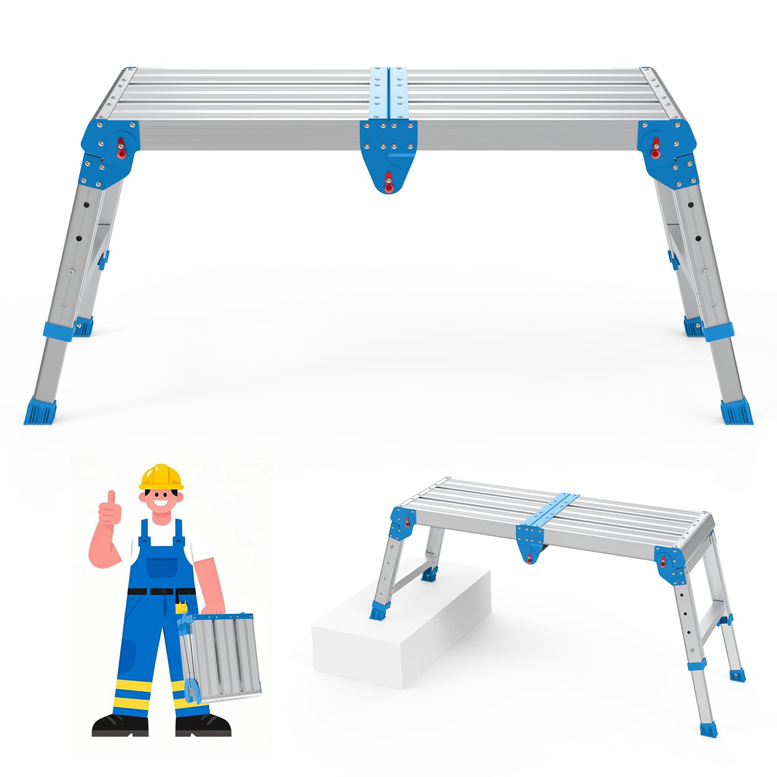 Plataforma plegable de trabajo de altura ajustable - 500 Lbs - Loyoda