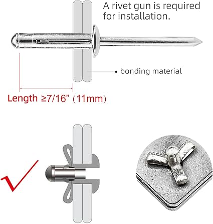 Paquete de remaches ciegos de aluminio - 40 piezas
