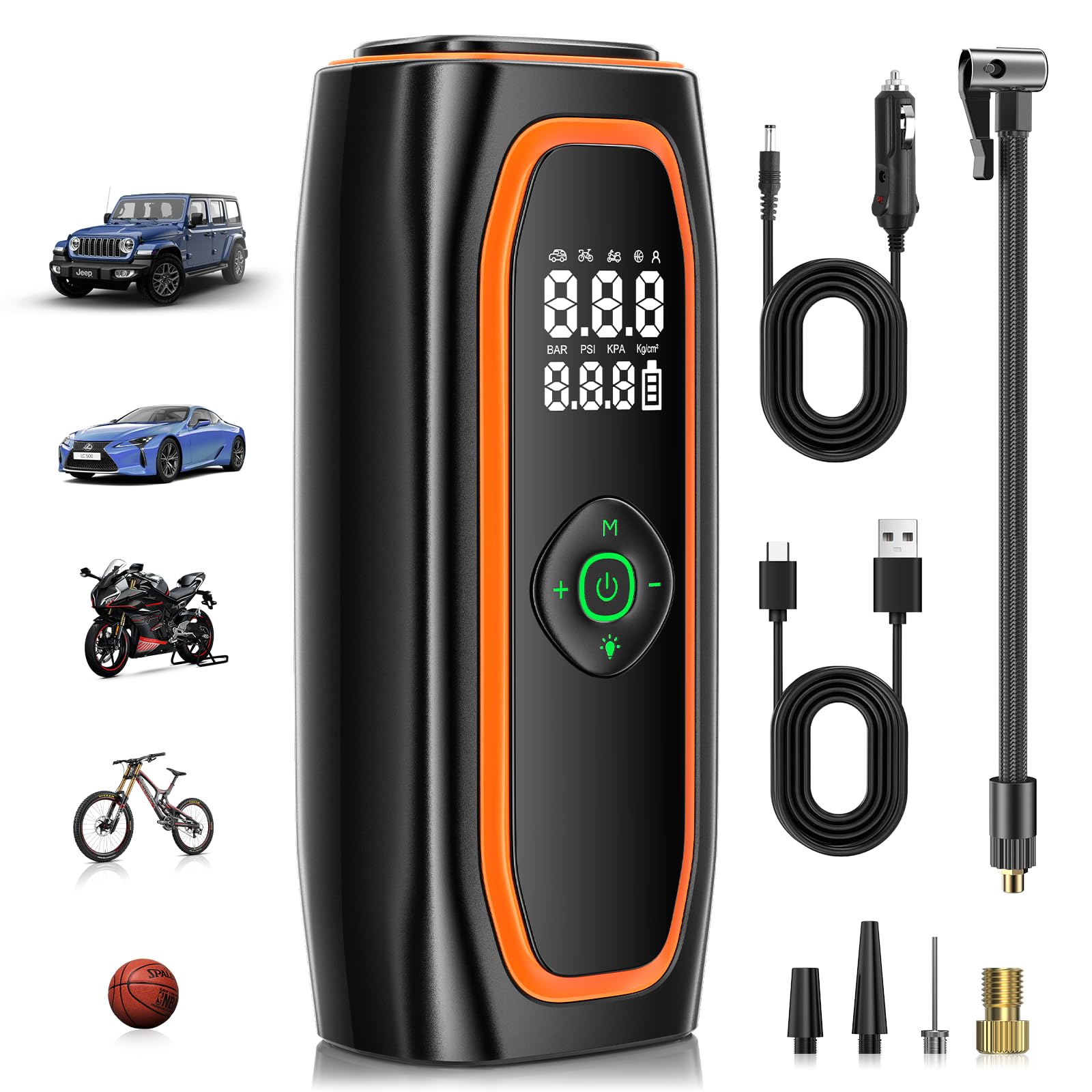 Compresor portátil para inflar llantas - 220PSI - syvenies