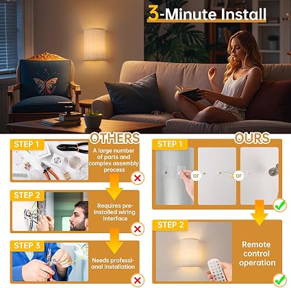 Set de apliques de pared decorativos - 6000mAh