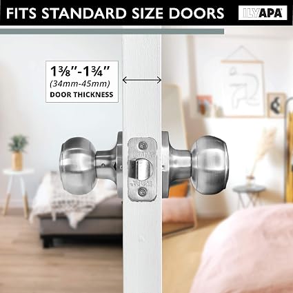 Pomo de puerta interior sin llave para pasillo o clóset - paquete de 6