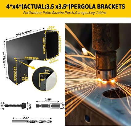 Soportes metálicos para pérgola - 3.5"