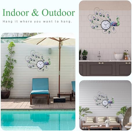 Reloj de pared exterior con termómetro
