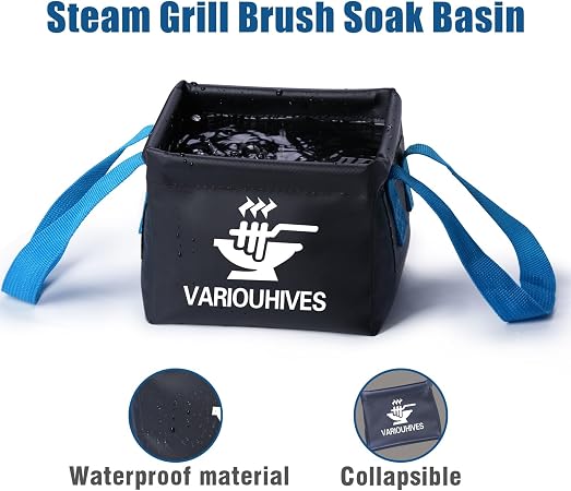 Cubo de agua plegable para cabezales de cepillo de parrilla