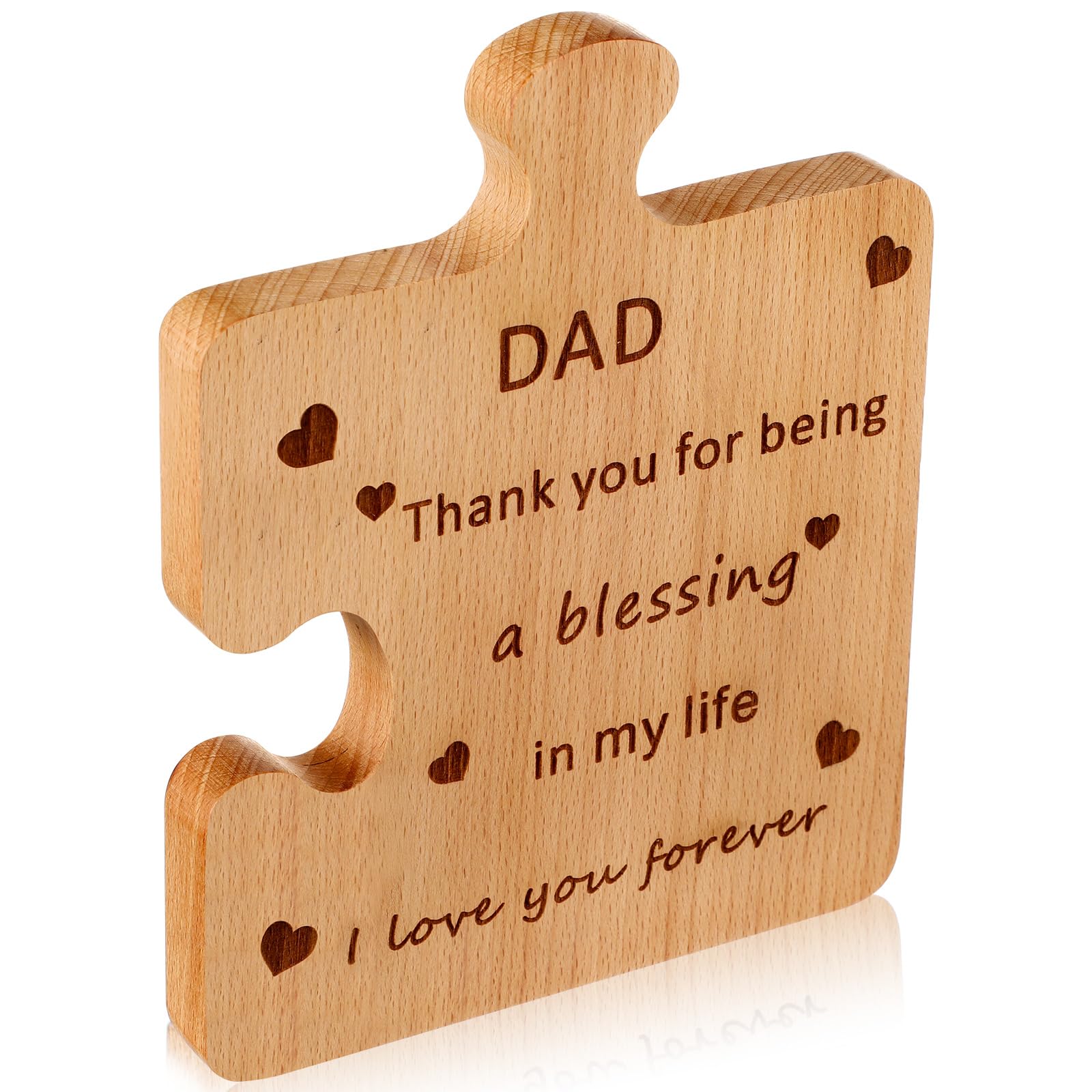 Placa decorativa de madera para regalo de papá - 6.3 x 7.87 x 0.59 pulgadas - Roowest