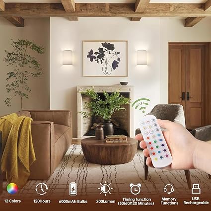 Set de apliques de pared decorativos - 6000mAh