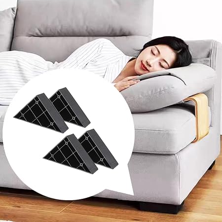 Paquete de 4 elevadores de sofá, patas triangulares de plástico resistente