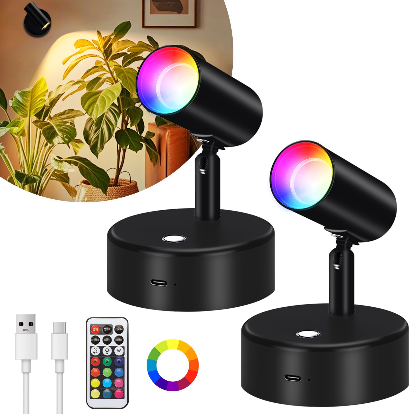 Luces LED recargables tipo foco para interior - 5500mAh - Lightess