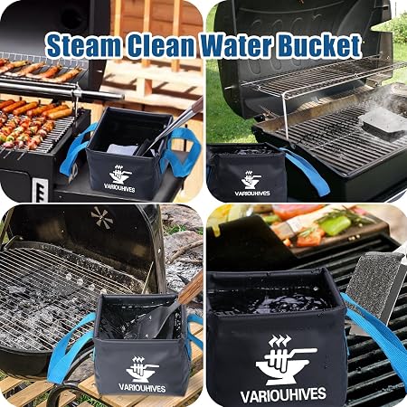 Cubo de agua plegable para cabezales de cepillo de parrilla