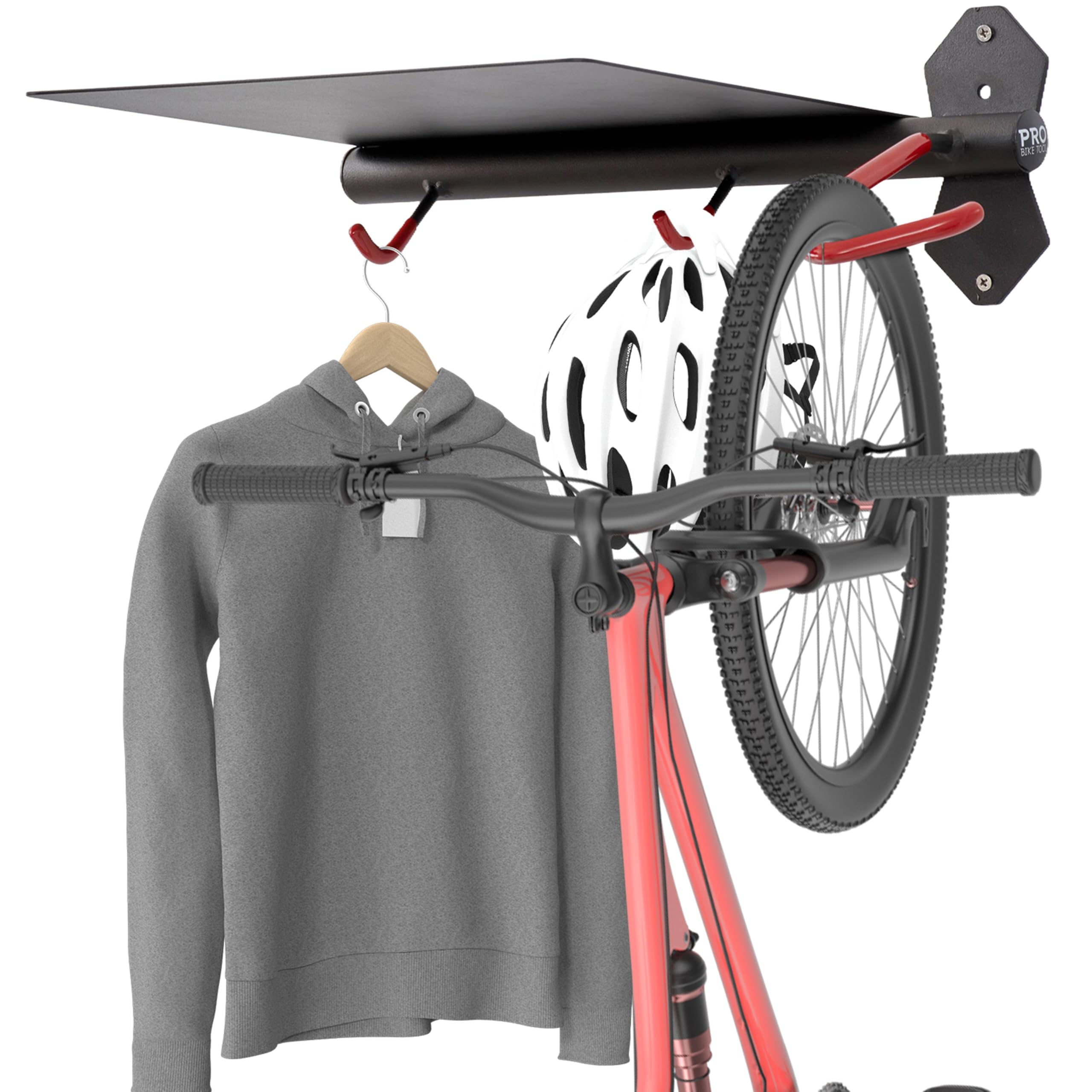 Soporte de pared para bicicleta con repisa - PRO BIKE TOOL