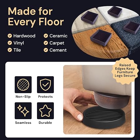 Almohadillas antideslizantes para patas de muebles - 4x4 in
