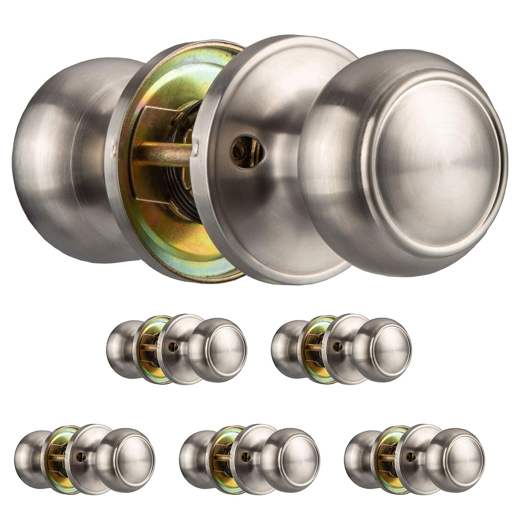 Pomo de puerta interior sin llave para pasillo o clóset - paquete de 6 - Ilyapa