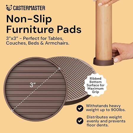 Almohadillas antideslizantes para patas de muebles - 3x3 in