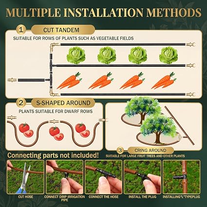 Manguera de riego por goteo para jardín - 50 ft