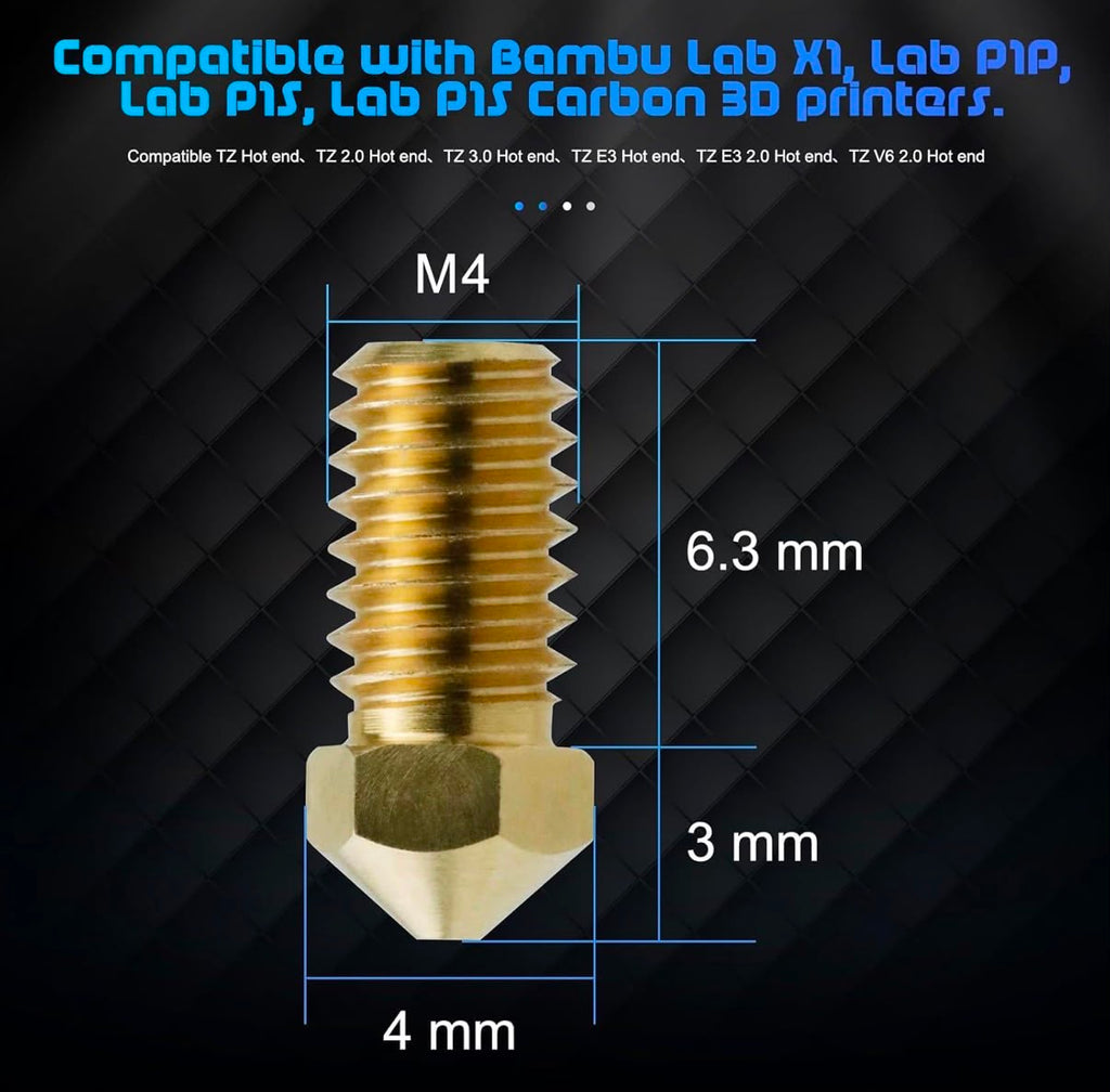 Set de boquillas de latón para impresora 3D - 6 piezas
