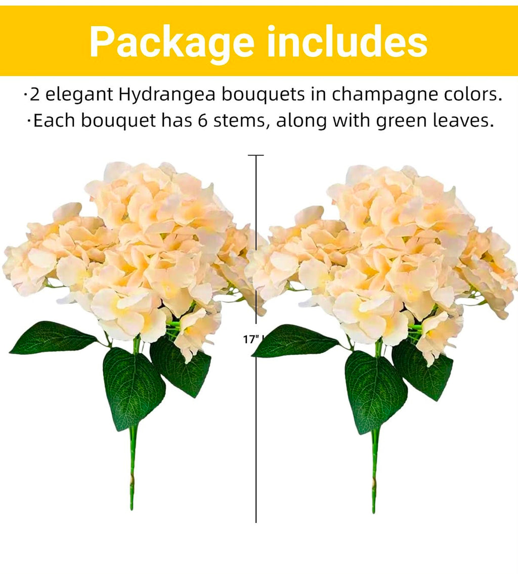 Flores artificiales de hortensia - 17 pulgadas