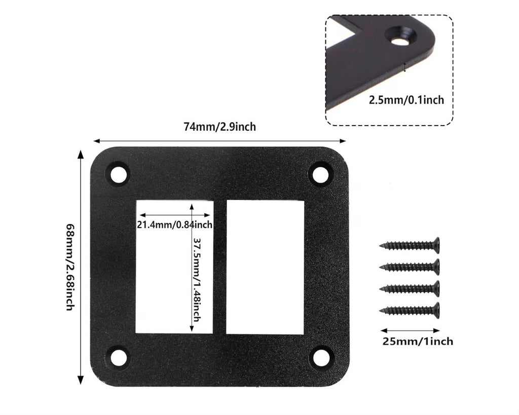 Panel de interruptores para vehículos o botes - 2 Hole