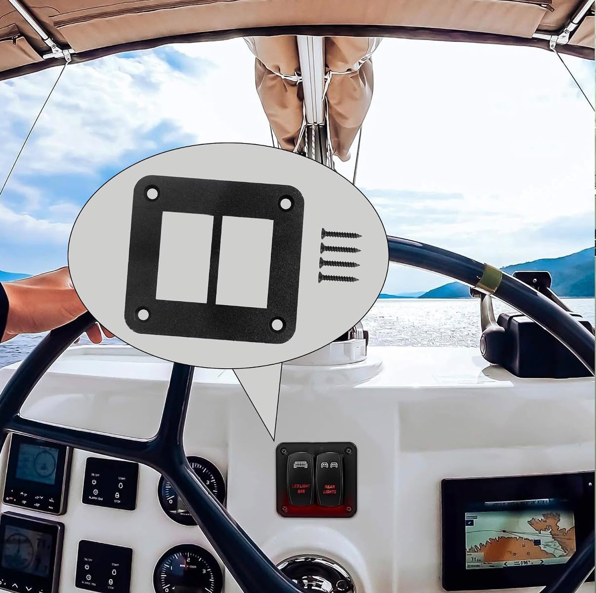 Panel de interruptores para vehículos o botes - 2 Hole
