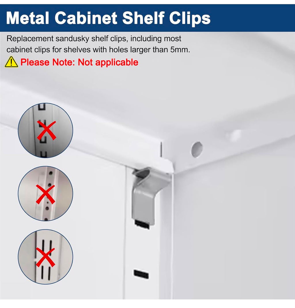 Clips metálicos para repisas ajustables - 10 piezas