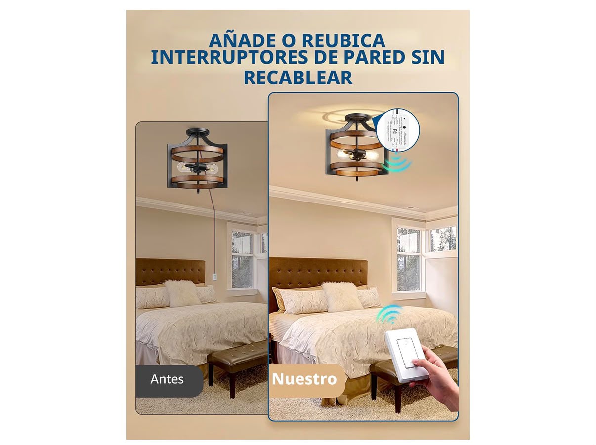 Interruptor inalámbrico con receptor - 100 Ft