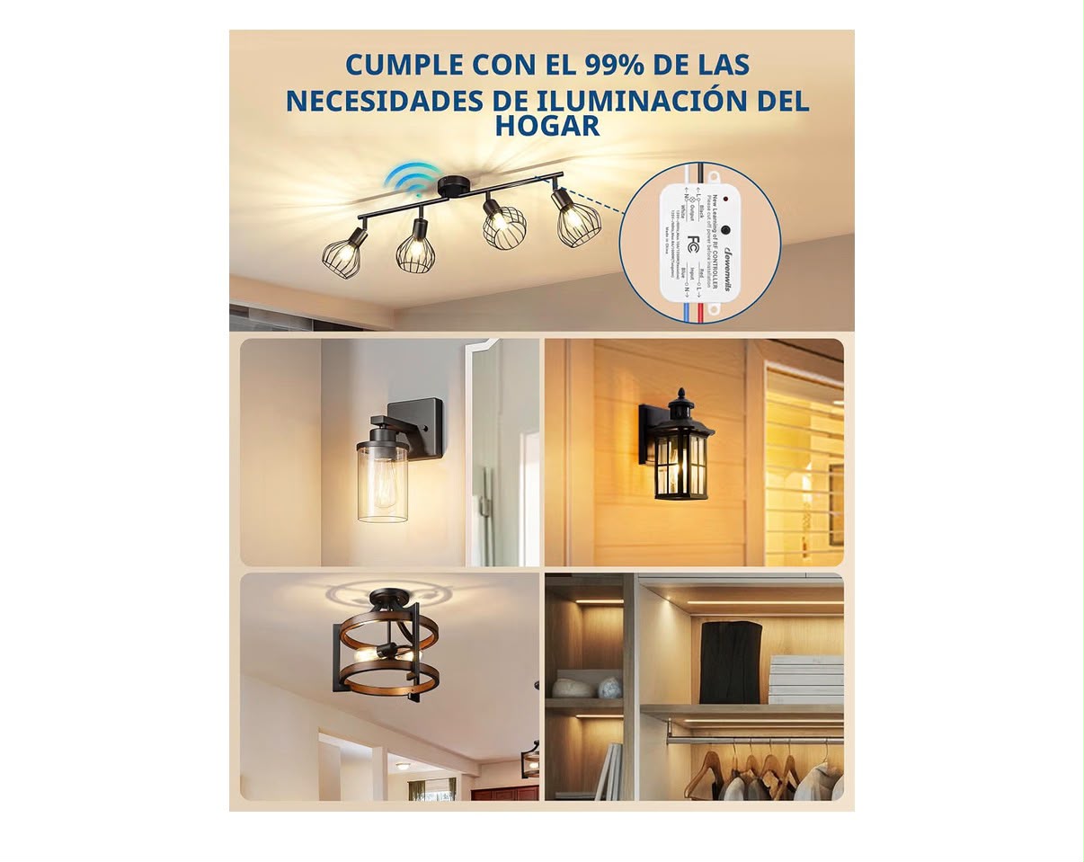 Interruptor inalámbrico con receptor - 100 Ft