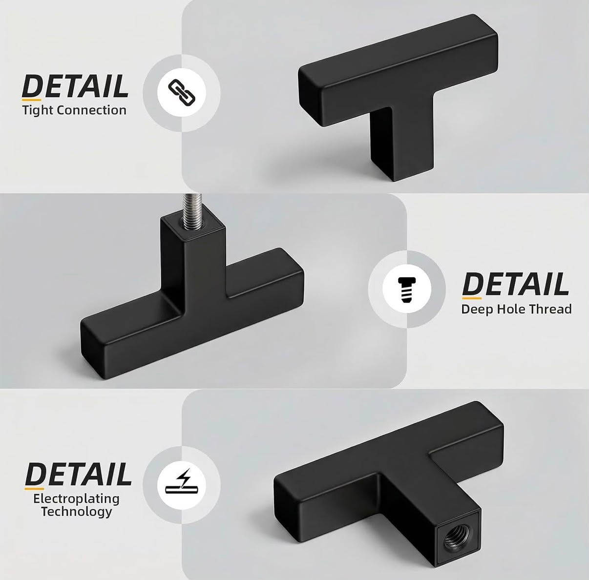 Set de pomos decorativos para gabinetes - paquete de 5